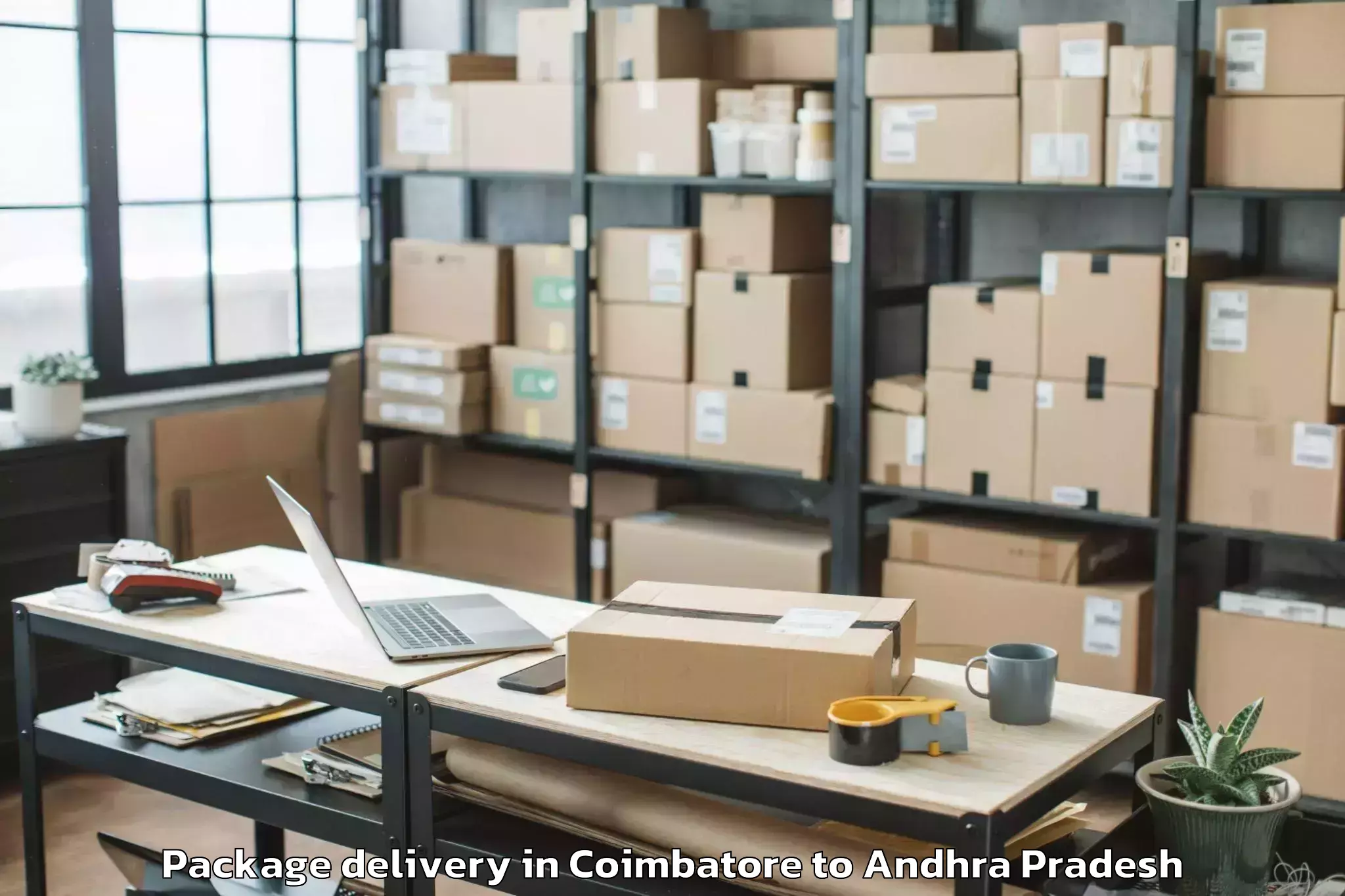 Professional Coimbatore to Koruprolu Package Delivery